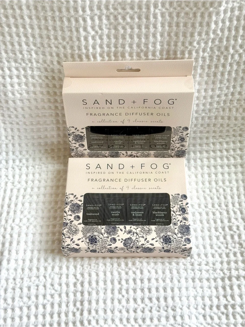 Sand + Fog Fragrance Diffuser Oils 8 Pack Teakwood Vanilla Cashmere Blackberry